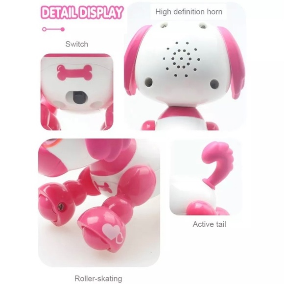 Light Pink Robot Pup Smart-LED-Sings-Speaks-Lights Up-Barks-Shakes-NEW - Picture 9 of 11